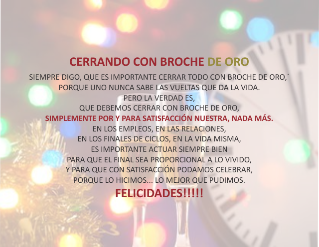 Cerrando con broche de oro Diciembre 31 de 2011